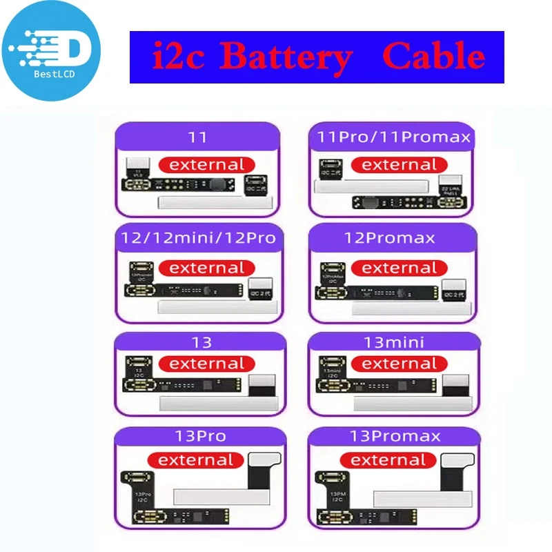 i2C Battery Flex Cable Repair Programmer For iPhone 11 11 Promax 12mini 13 Promax Battery Pop Windows Error Health Warn Remove enlarge