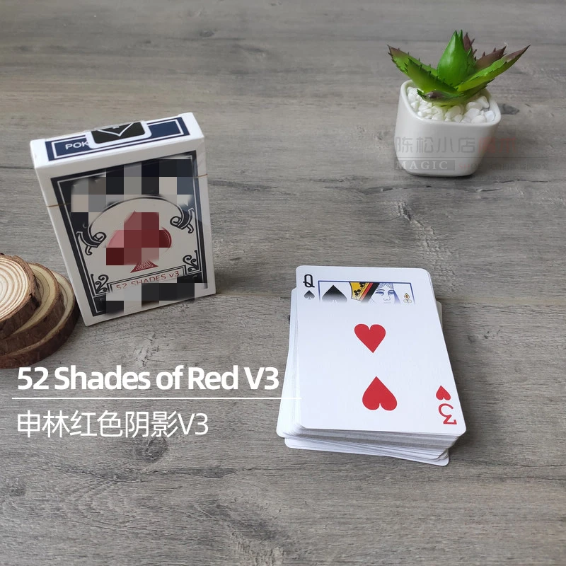 1 колода 52 оттенка красного V3 от Shin Card волшебные фокусы крупным планом
