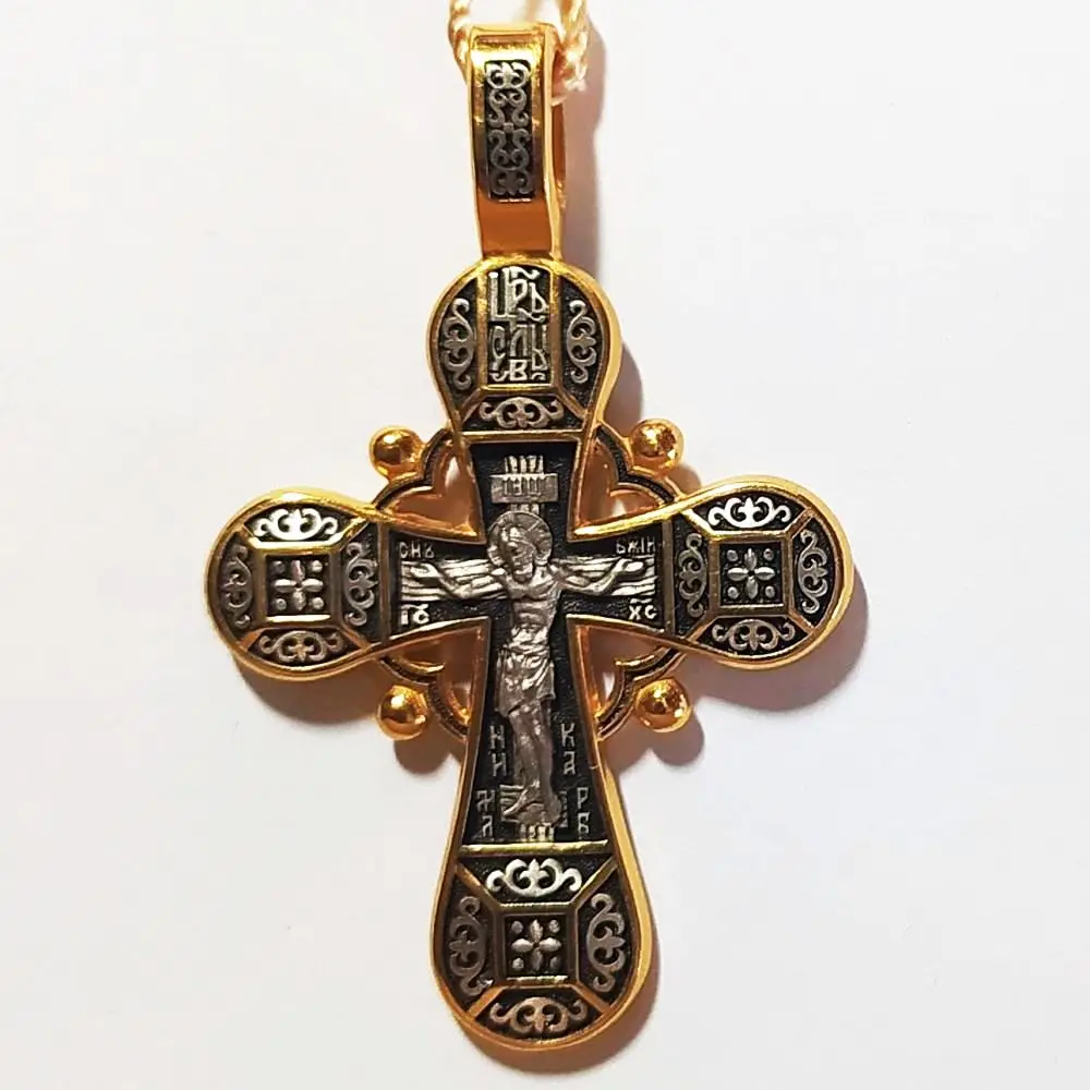 Серебряный Крестик С Позолотой Мужской Купить