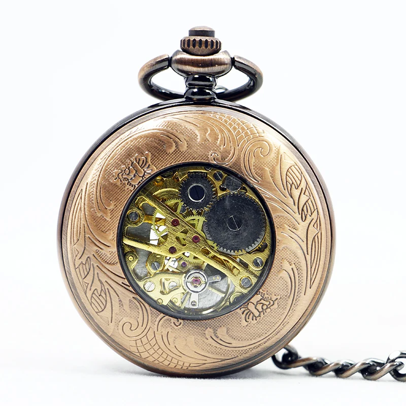 10pcs Roman Numerals Case Mechanical Pocket Watches Vintage Personalised Pendant Necklace For Men Women Hand Wind Fob Watch