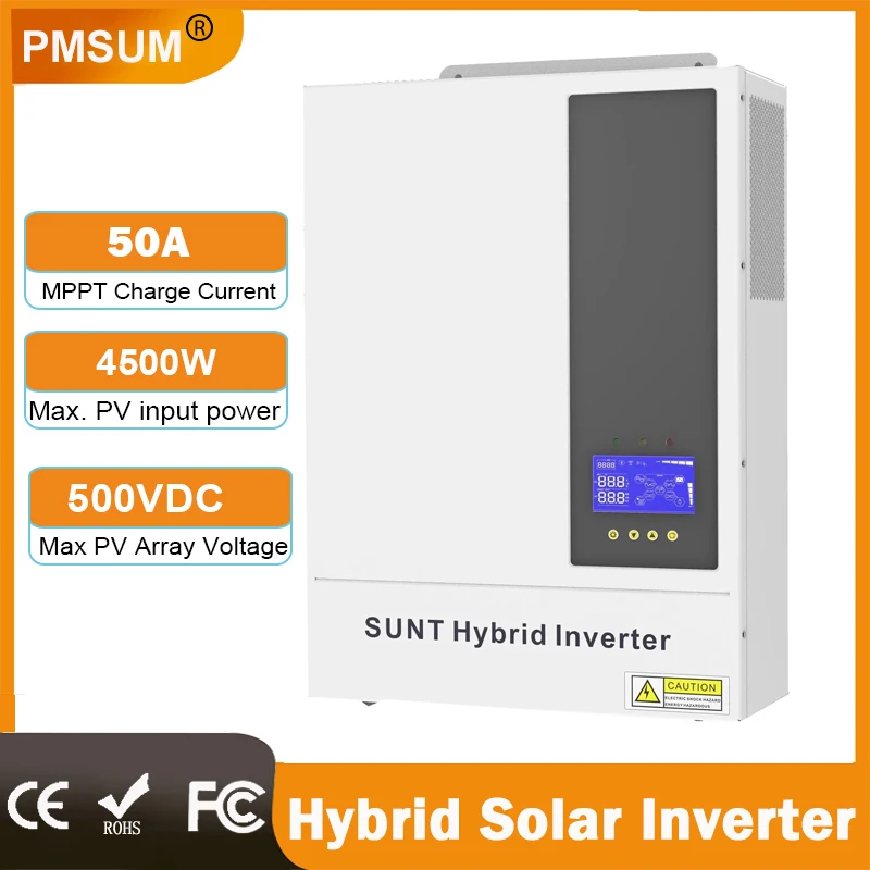 

3.6KW 48V Solar Hybrid Inverter MPPT Charger Max 500V PV Input AC220V Output with Timed Charging and Discharging for Peak Cu