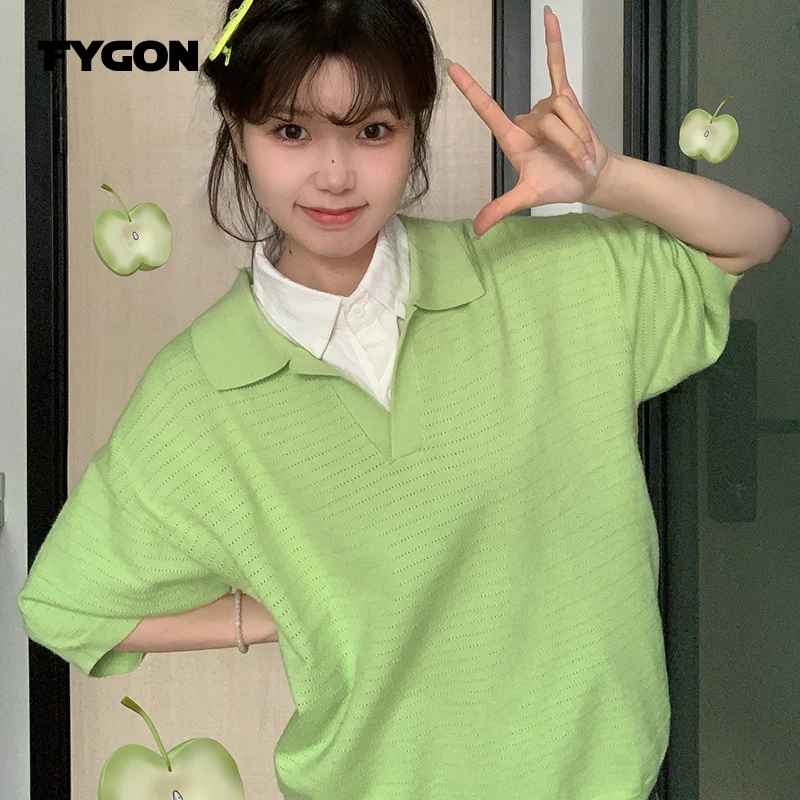 Трикотажный Свитер WTW отворот Поло с V-образным вырезом однотонный мягкий тонкий