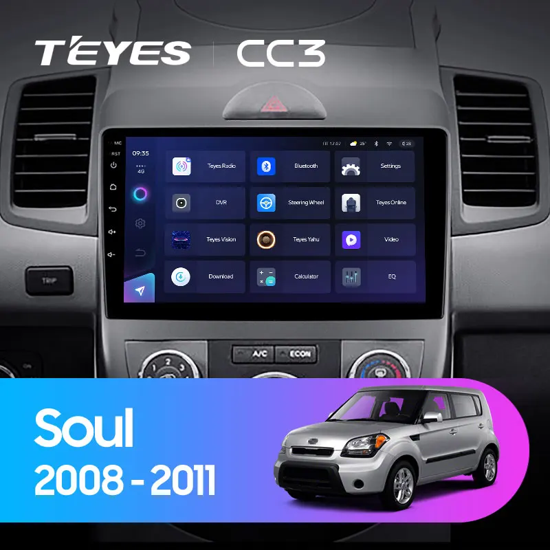 TEYES CC3 Штатная магнитола For Киа Соул 1 AM Kia Soul 2008 - 2011 до 8-ЯДЕР 6 + 128ГБ 27EQ DSP