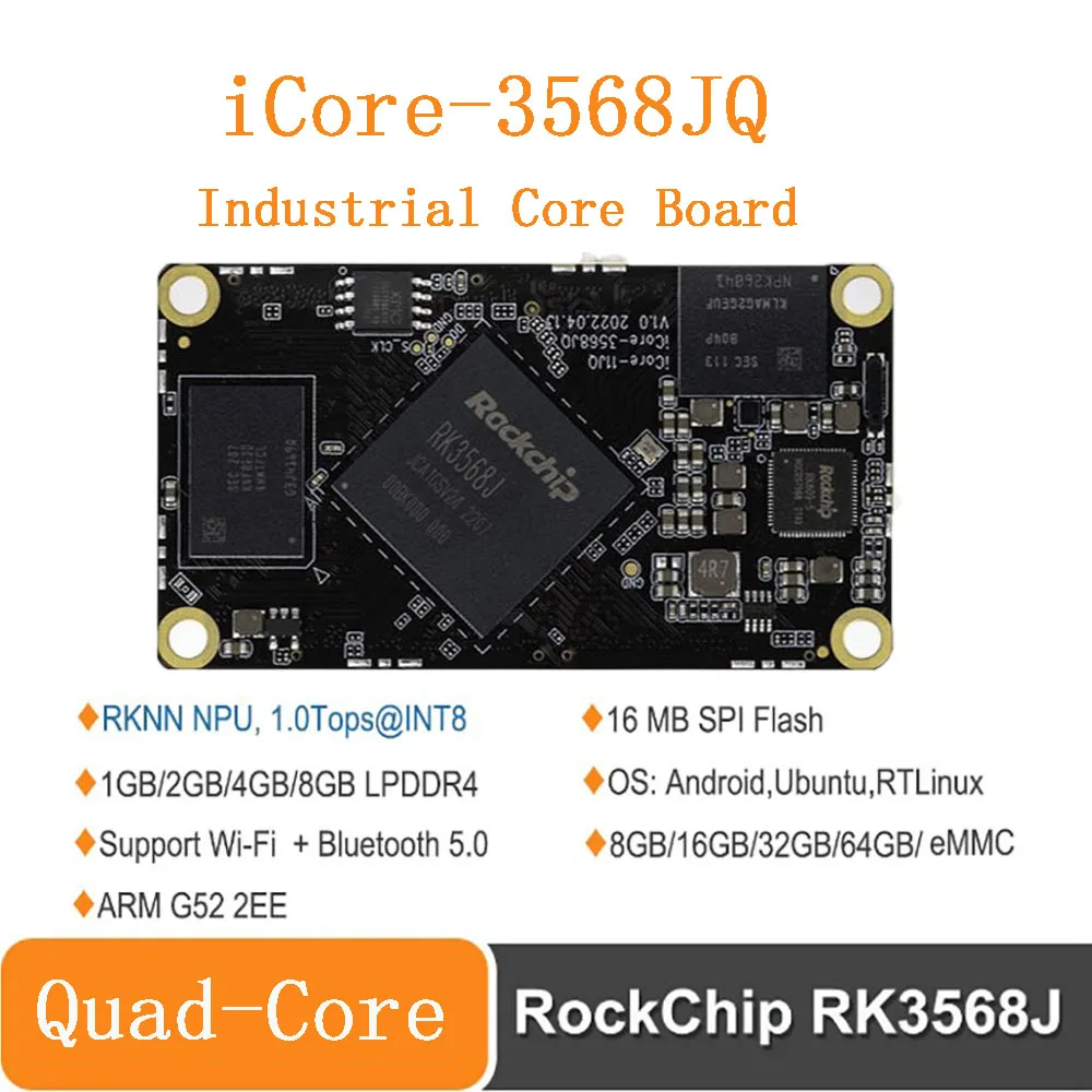 Фото Firefly ITX-3568JQ Четырехъядерная материнская плата ITX RockChip RK3568J RKNN NPU 1,0 топов 8M ISP ARM G52 2EE Поддержка Android, Ubuntu, RTLinux №4