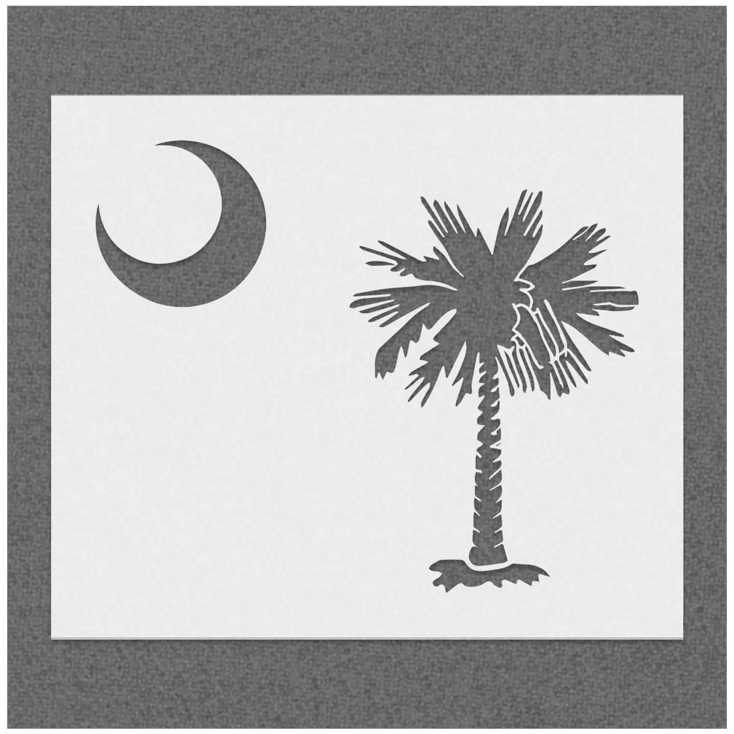 

South Carolina State Flag Palmetto Tree Stencil for Home Wall Painting
