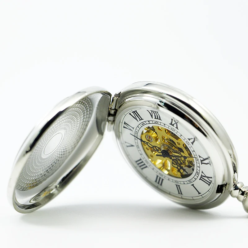 Vintage USSR Soviet Sickle Hammer Style Mechanical Pocket Watch Necklace Silver Pendant Clock Russia Emblem Communism Top Gifts