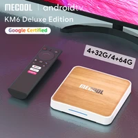 mecool km6 tv box media player wifi 6 google certified android 10 0 4gb 64gb amlogic s905x4 1000m lan bt 5 0 smart set top box