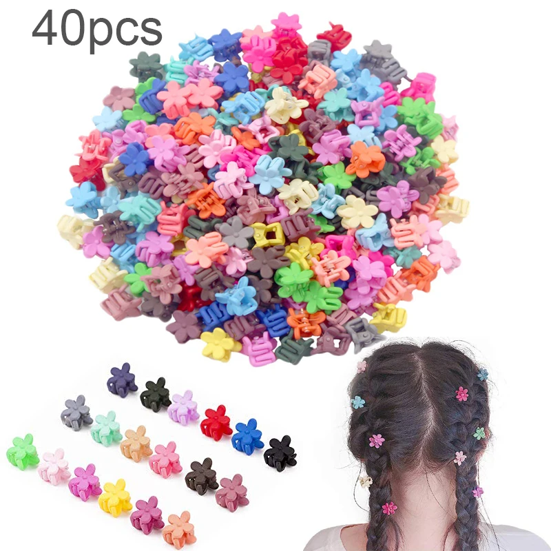 

40Pcs Girls Cute Colorful Hair Clips Flower Star Crown Small Hair Claws Kids Sweet Hairpin Cartoons Fashion Hair Accessories