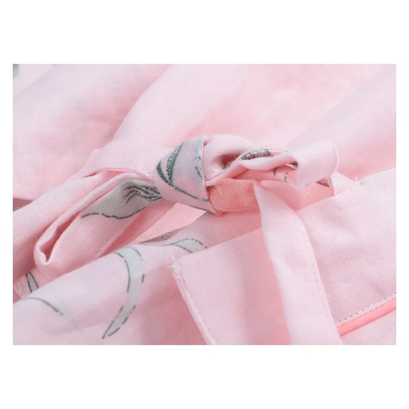 Халат-кимоно Женский с цветочным принтом банный халат из мытого хлопка в