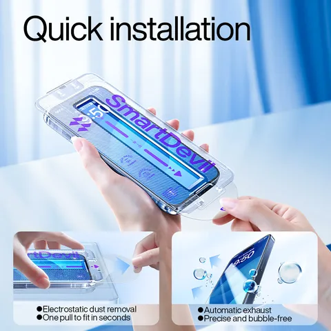 SmartDevil Screen Protector for iPhone 15 Pro Max 15 14 Pro Full Coverage Dustproof HD Tempered Glass