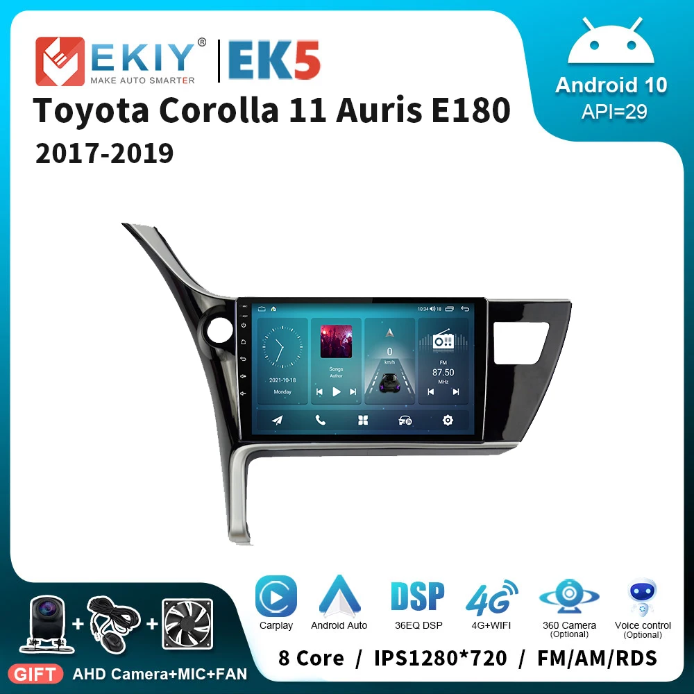 

EKIY EK5 Android 10 Auto Car Stereo For Toyota Corolla 11 Auris E180 2017 - 2019 2 Din Music Video Player Bluetoolth Carplay GPS