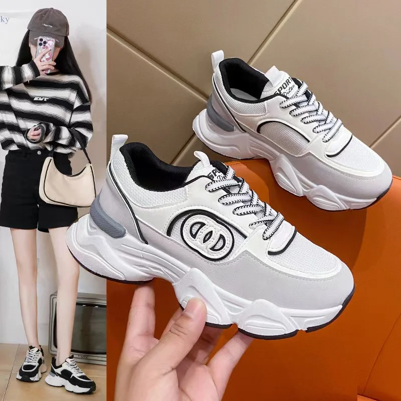 

Women's Sneakers Thick Bottom Autumn 2022 Breathable Ladies Shoes Platform Comfort Casual White Sneakers Woman Vulcanize Shoes