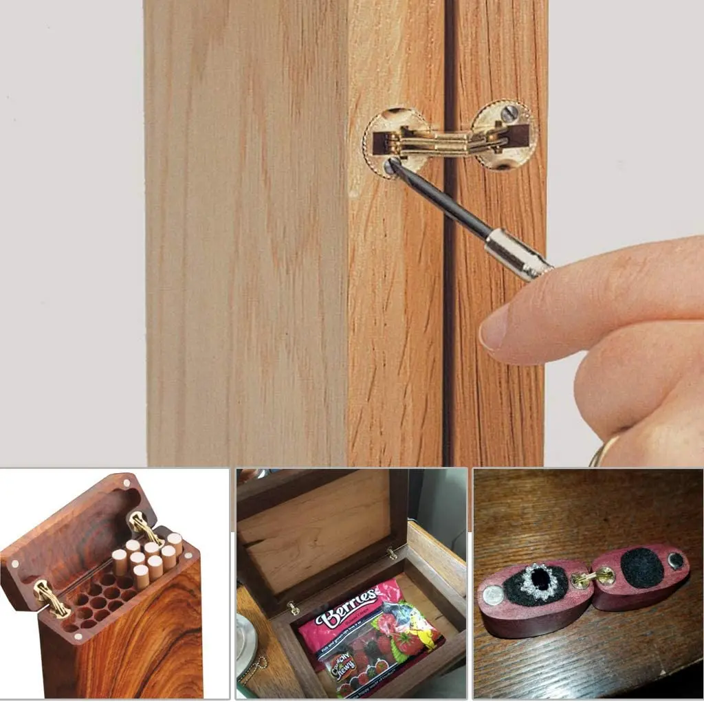 8–18 mm Kupfer-Messing-Fassscharniere, verdeckter Schrank, zylindrisch, versteckt, unsichtbar, Messing-Türscharniere, Halterung für Möbelbeschläge – Detail 4