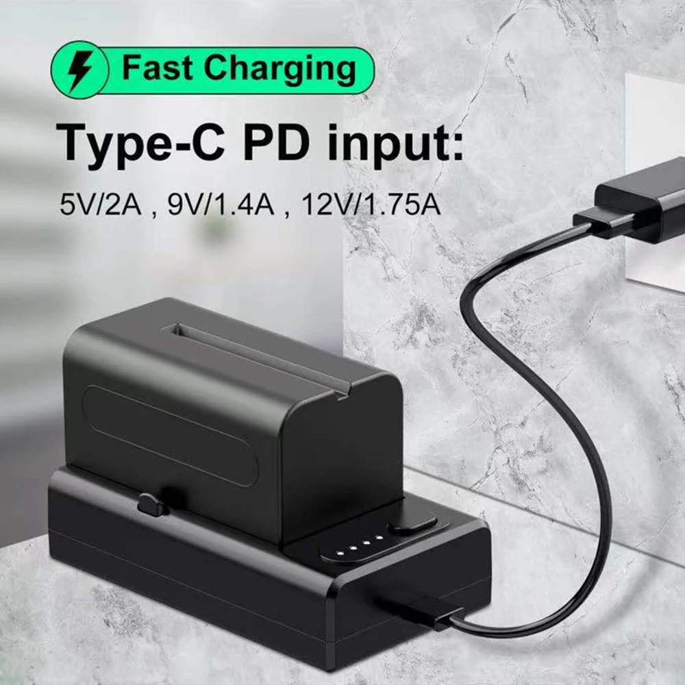 Зарядное устройство NP-F с входом PD типа C 21 Вт выходы USB/D-tap/ Type-C