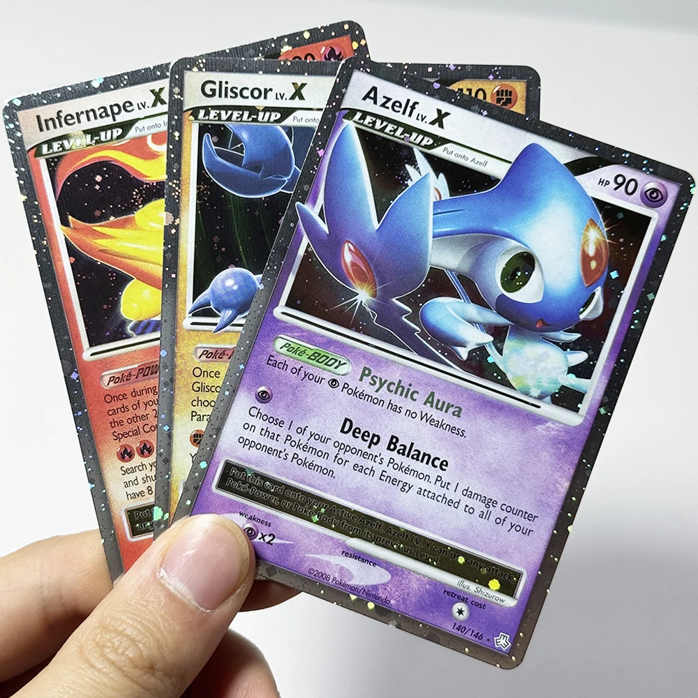 Фото Коллекционные карты PKM Delta Species and Legends Awakened PTCG: Азельф LV.X, Мьютво/Инфернэйп LV.X, Драгонайт, Флареон ex (фольгированные, аниме-стиль) №4