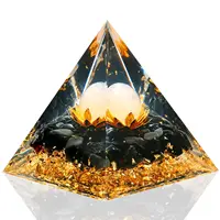 Orgone Pyramid Healing Crystal Quartz Sphere with Reiki Obsidian Protection Pyramids Gift Decor for Positive Energy with Agate