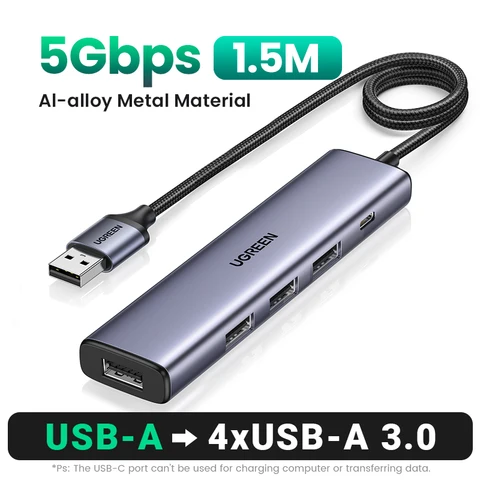 USB-концентратор UGREEN, 4 порта, USB Type-C на USB 3,0, разветвитель, адаптер для MacBook Pro, iPad Pro, Samsung Galaxy Note 10, S10