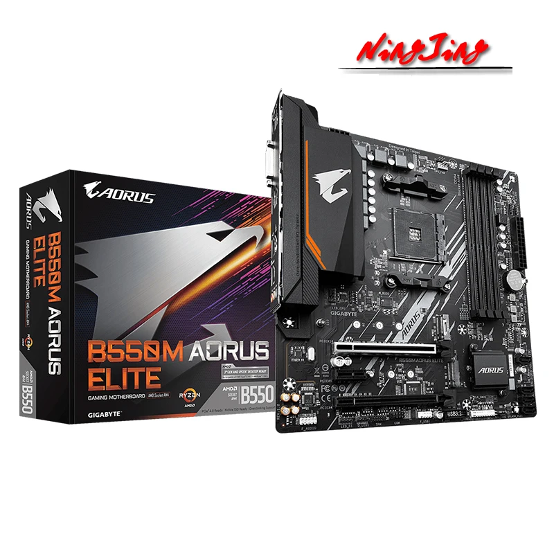 Материнская плата AMD Ryzen 5 5600 R5 CPU + GIGABYTE GA B550M AORUS ELITE подходит для Socket AM4 новая но без