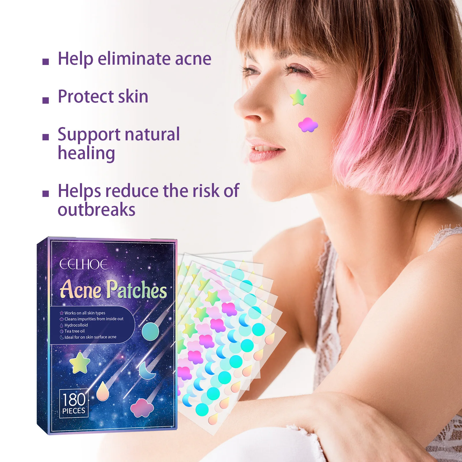 EELHOE наклейка на прыщи от акне невидимые прыщики патчи впитывающие кожу пятна