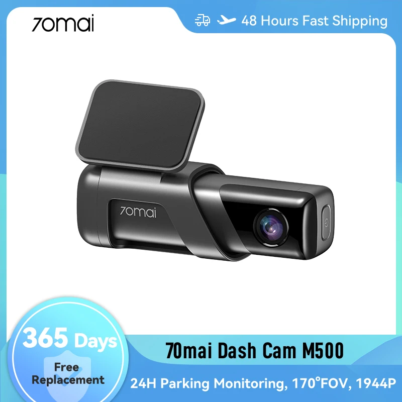 

70mai Dash Cam M500 1944P 170° Extra Wide FOV Car DVR Recorder Built-in eMMC Storage Card Support GPS ADAS 24H ParkingMonitoring