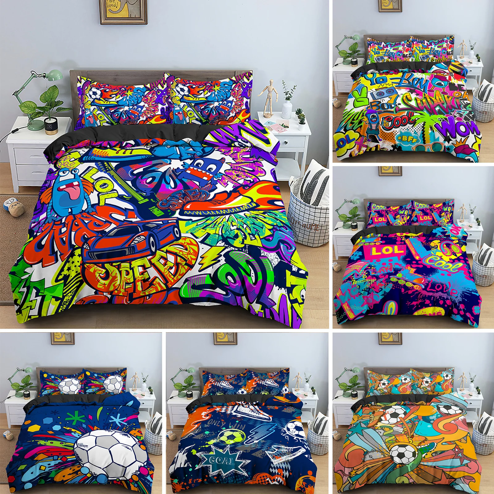 

Комплект постельного белья из 3 предметов с изображением героев мультфильмов