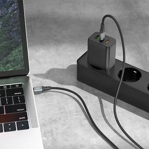 USB-C кабель HOCO X92 Honest Type-C, 3А, PD60W, 3м, силикон (черный)
