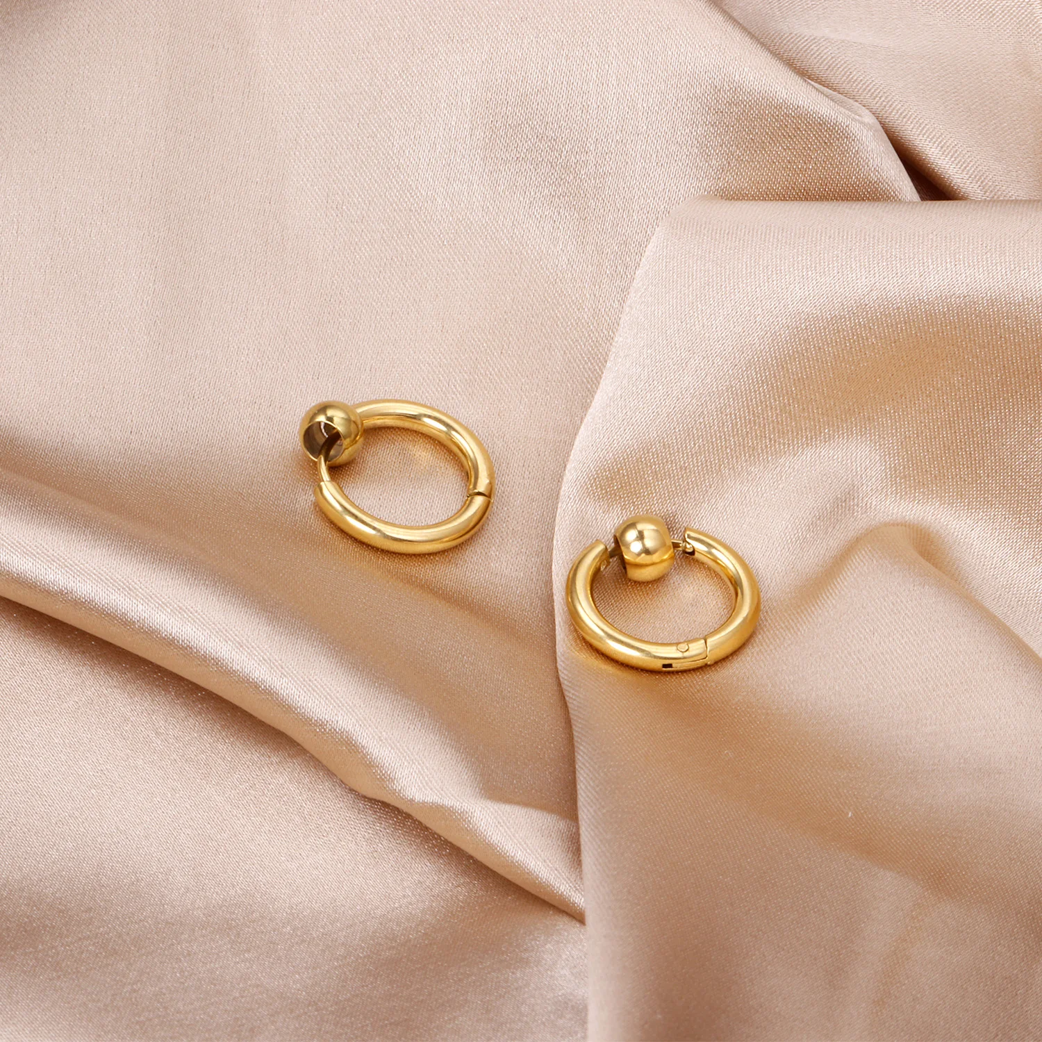 LUXUSTEEL круглые серьги-кольца из бисера маленькие для женщин и мужчин нержавеющая