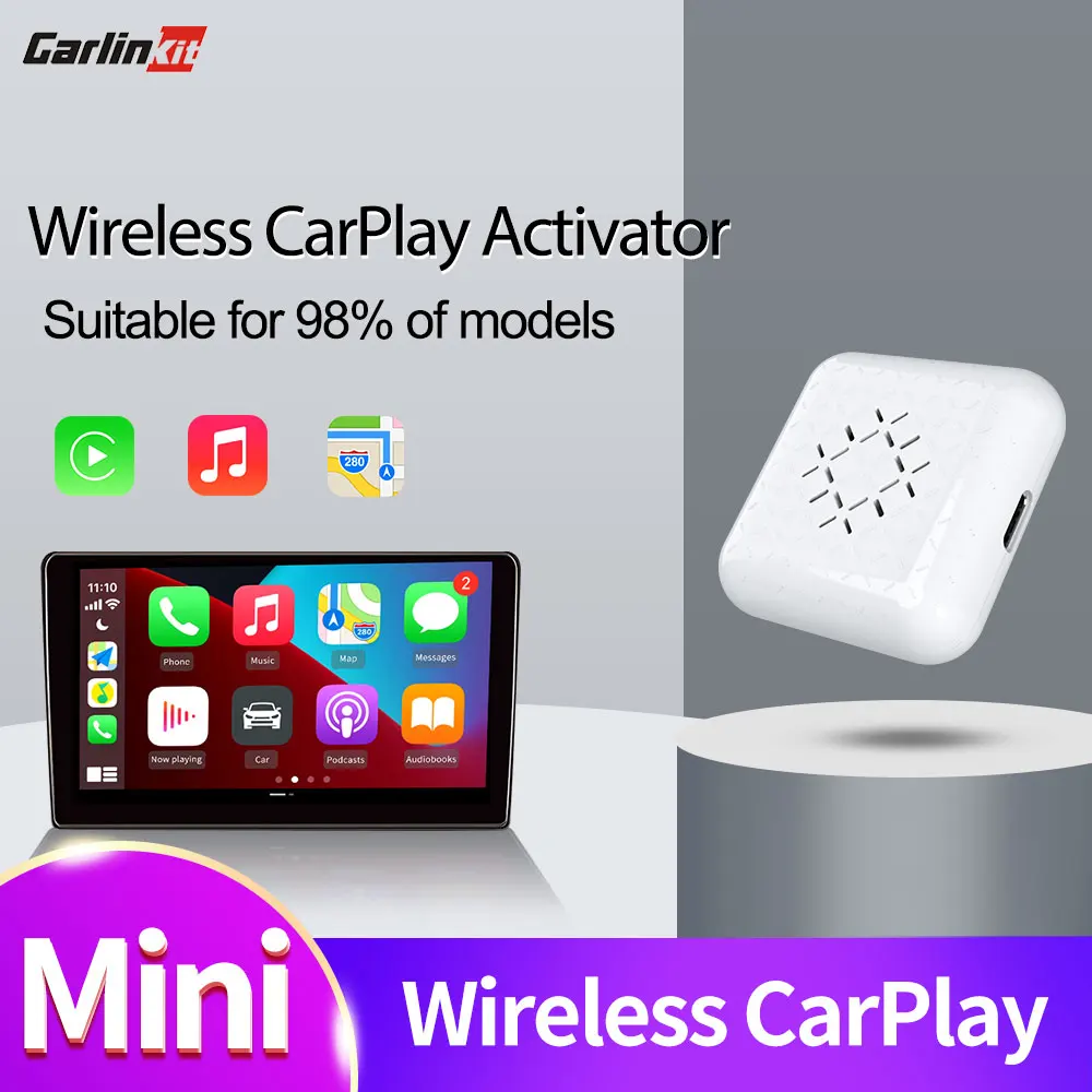 Carlinkit 3,0 Mini Carplay беспроводной для Toyota Mazda Nissan Camry Suzuki Subaru Tesla Citroen Audi Mercedes Kia IOS15 Spotify BT