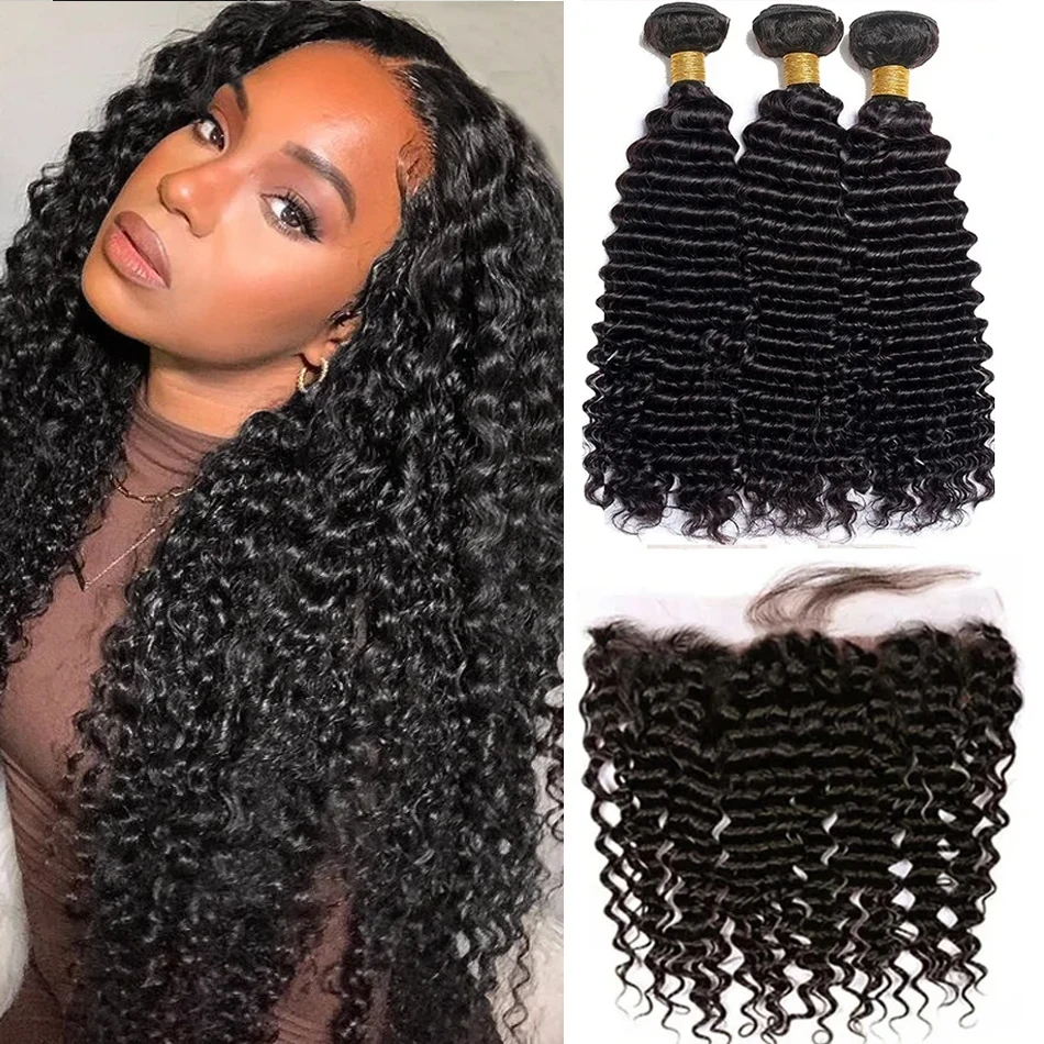 Глубокая волна телефон с фронтальной Hd прозрачной кружевной влажные и волнистые