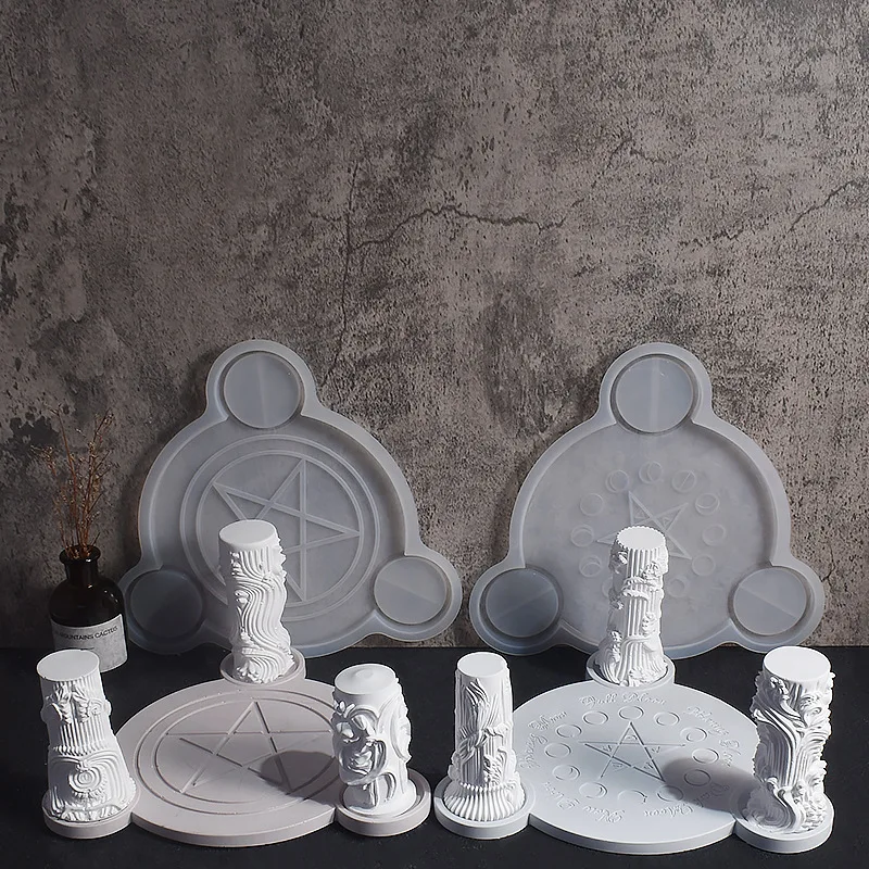 Подсвечник для гадания алтарь силиконовая форма пентаграмма Луна затмение