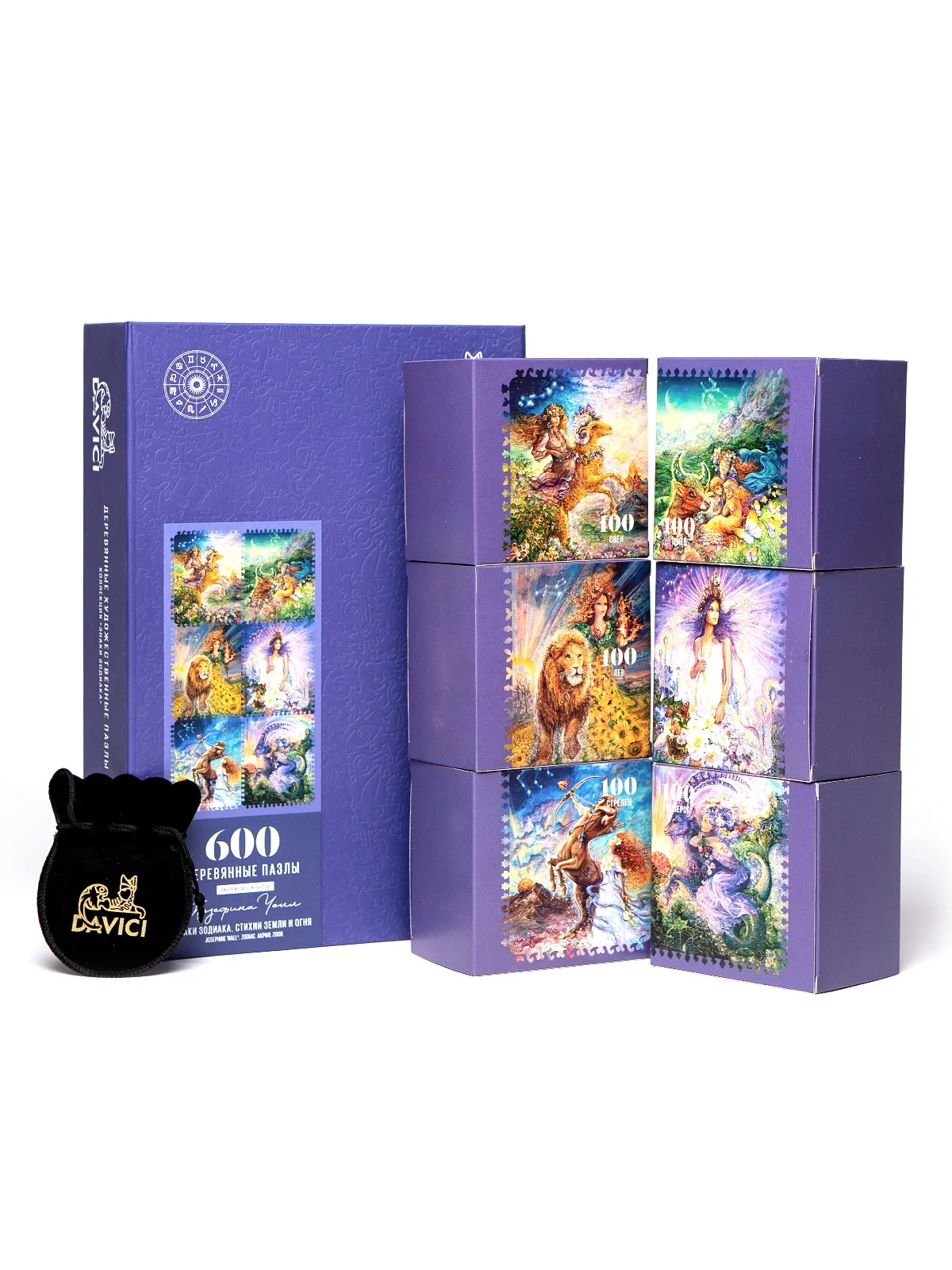 Деревянные пазлы DaVICI &quotЗнаки зодиака. Стихии Земли и Огня&quot 33х61 см 600 деталей