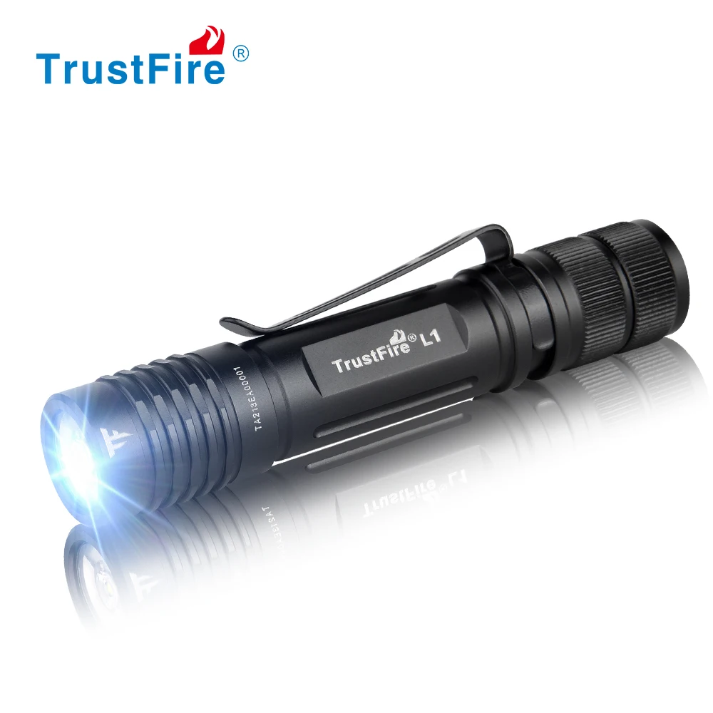 

Trustfire L1 EDC LED Flashlight Ipx8 385Lumen 2 Mode Powered By 10440 AAA Battery Pocket Keychain Mini Tactical Torch Work Light