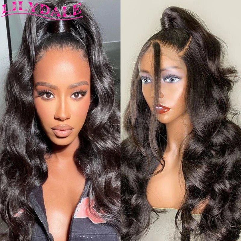 13X4 Body Wave Frontal Wig 30 Inch Lace Front Wig Human Hair For Women GlueLess Lace Front Human Hair Wigs Pre Plucked Lilydale
