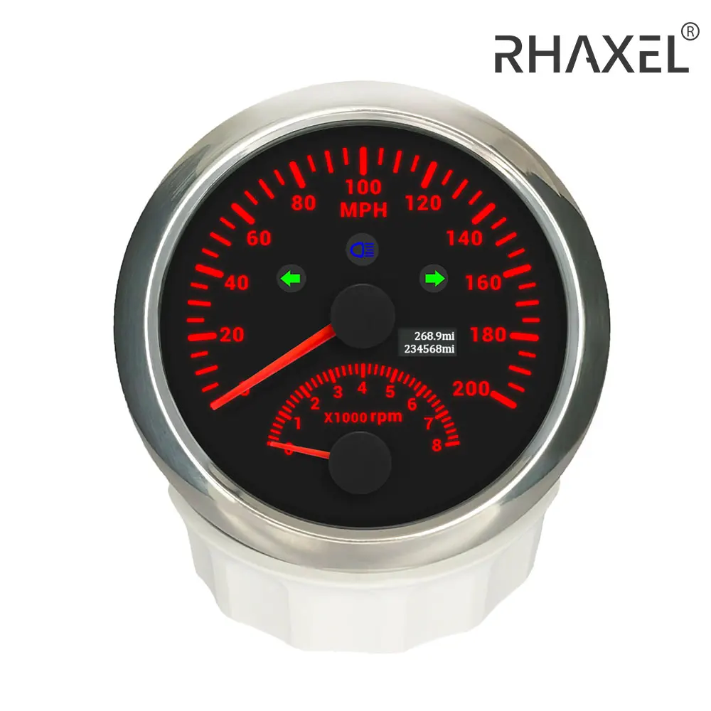 

GPS-Спидометр RHAXEL, измеритель с тахометром, скорость 8000 миль/ч, с красной подсветкой, диапазон измерений 0-об/мин, для автомобилей и грузовиков, 85 мм, 9-32 в