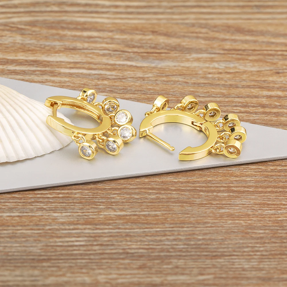 Женские серьги-подвески AIBEF роскошные блестящие серьги золотого цвета с медным