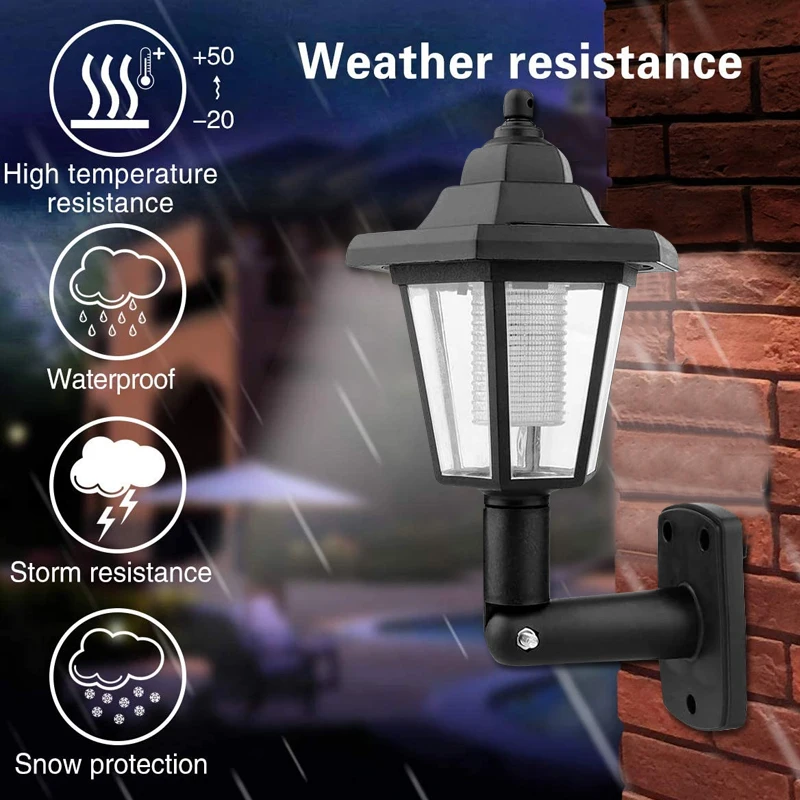 

Outdoor Solar Wall Lights Waterproof Hexagonal Solar Lights Led Wall Lamp Retro Lantern Garden Decor Perfect For Porch Yard