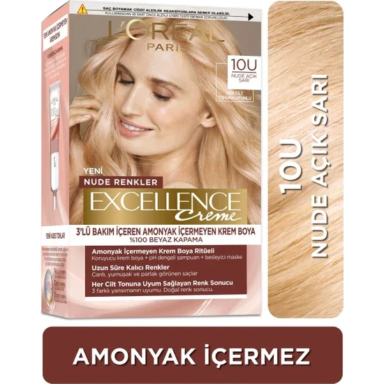 

Excellence Creme 10U Nude Light Blonde Hair Color Set of 2