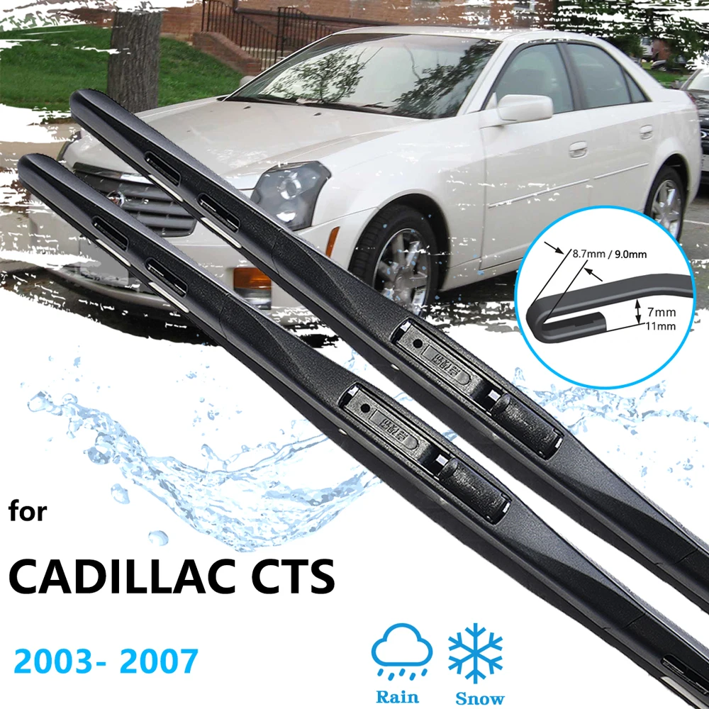 

2x For Cadillac CTS MK1 2003 2004 2005 2006 2007 Frameless Front Wiper Blades Cutter Window Car Accessories Cleaning Replacement