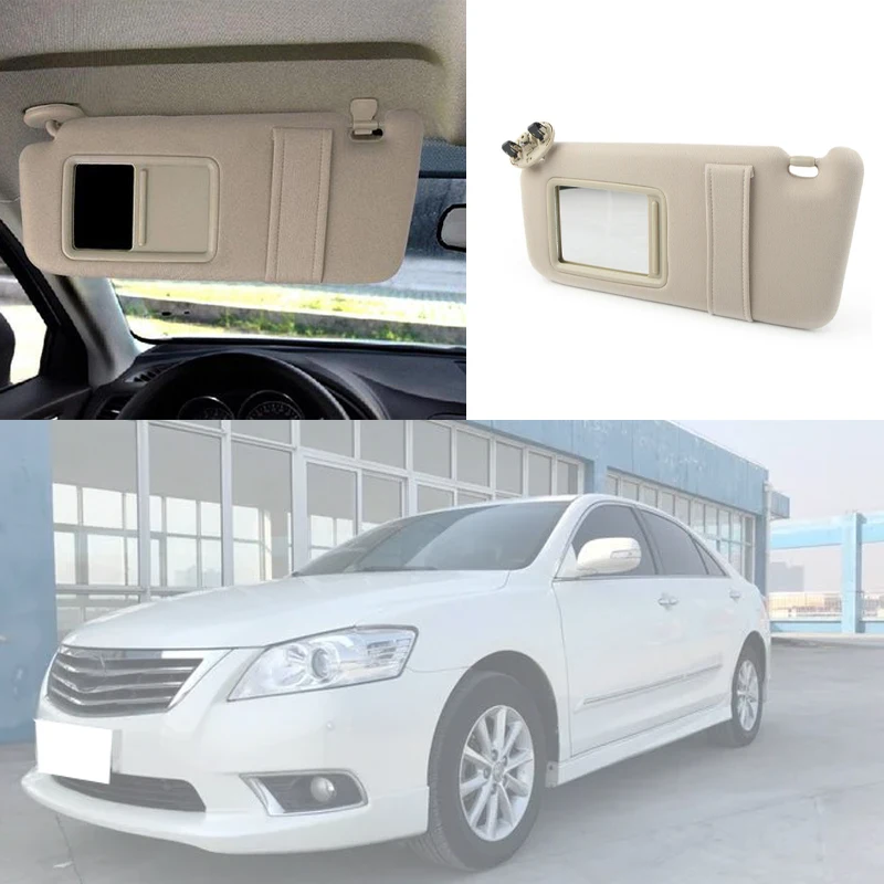 

Sun Visor Left Driver Side For 2007-2011 Toyota Camry Tan Beige w/O Vanity Light