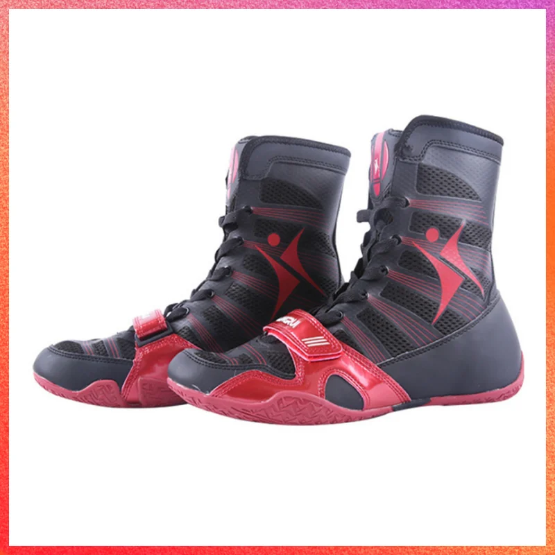 

High Top Lace Up Men Boxing Sneakers Wrestling Boots for Men Professional Teenager Sport Training Boxing Shoes Breathable