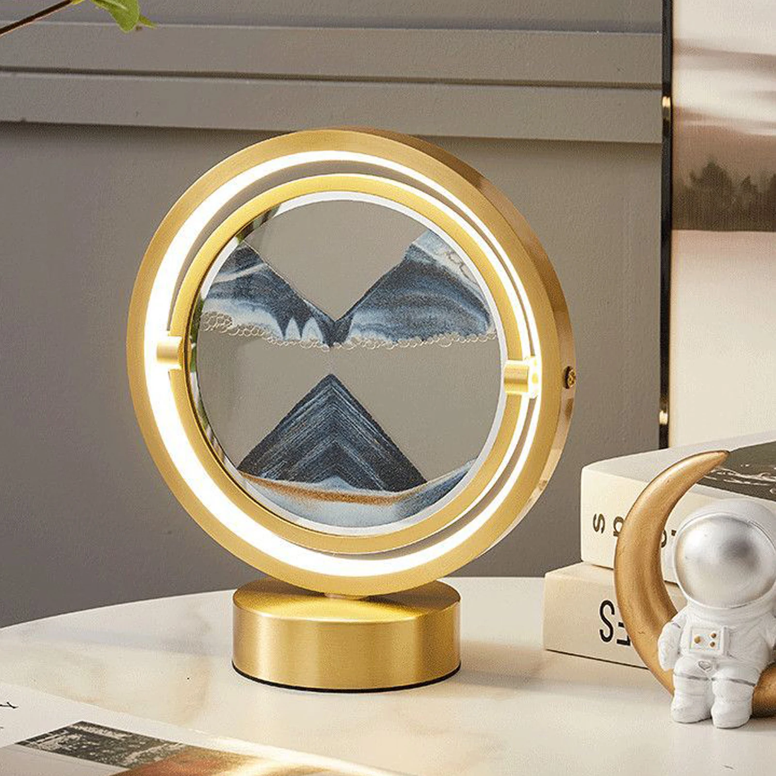 Сенсорная лампа Auraglow LED Sandscape Touch - Искусство движущегося песка Circle Light