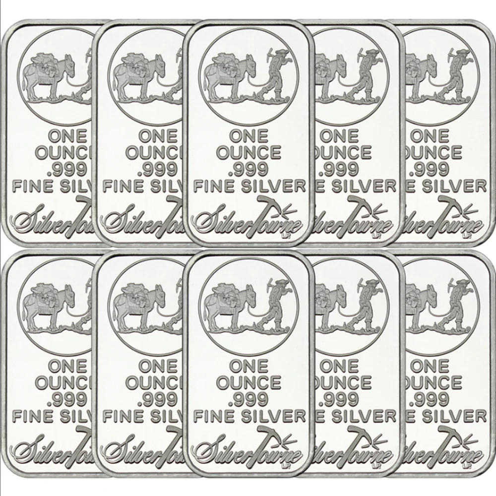 

1 oz American Prospector Value Fine Silver Bullion Bar SilverTowne Silver Bar US Union Metal Coin Collectible