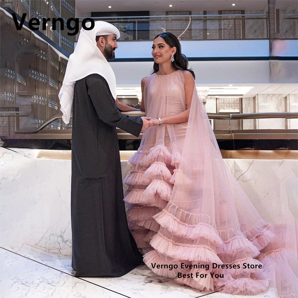 Платье зимнее Тюлевое Розовое женское ТРАПЕЦИЕВИДНОЕ с круглым вырезом