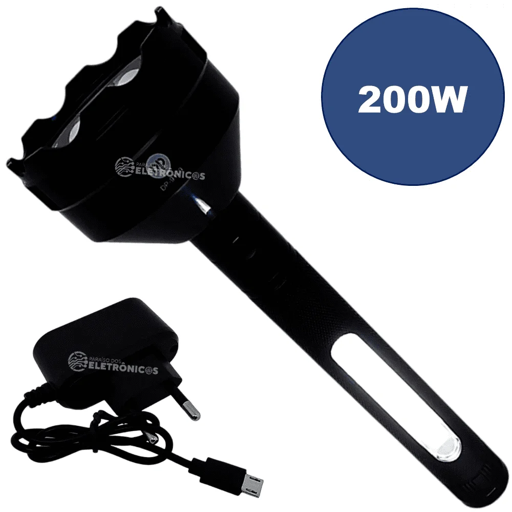 Фонарик светодиодный 200 Вт большой перезаряжаемый фонарь DP9179