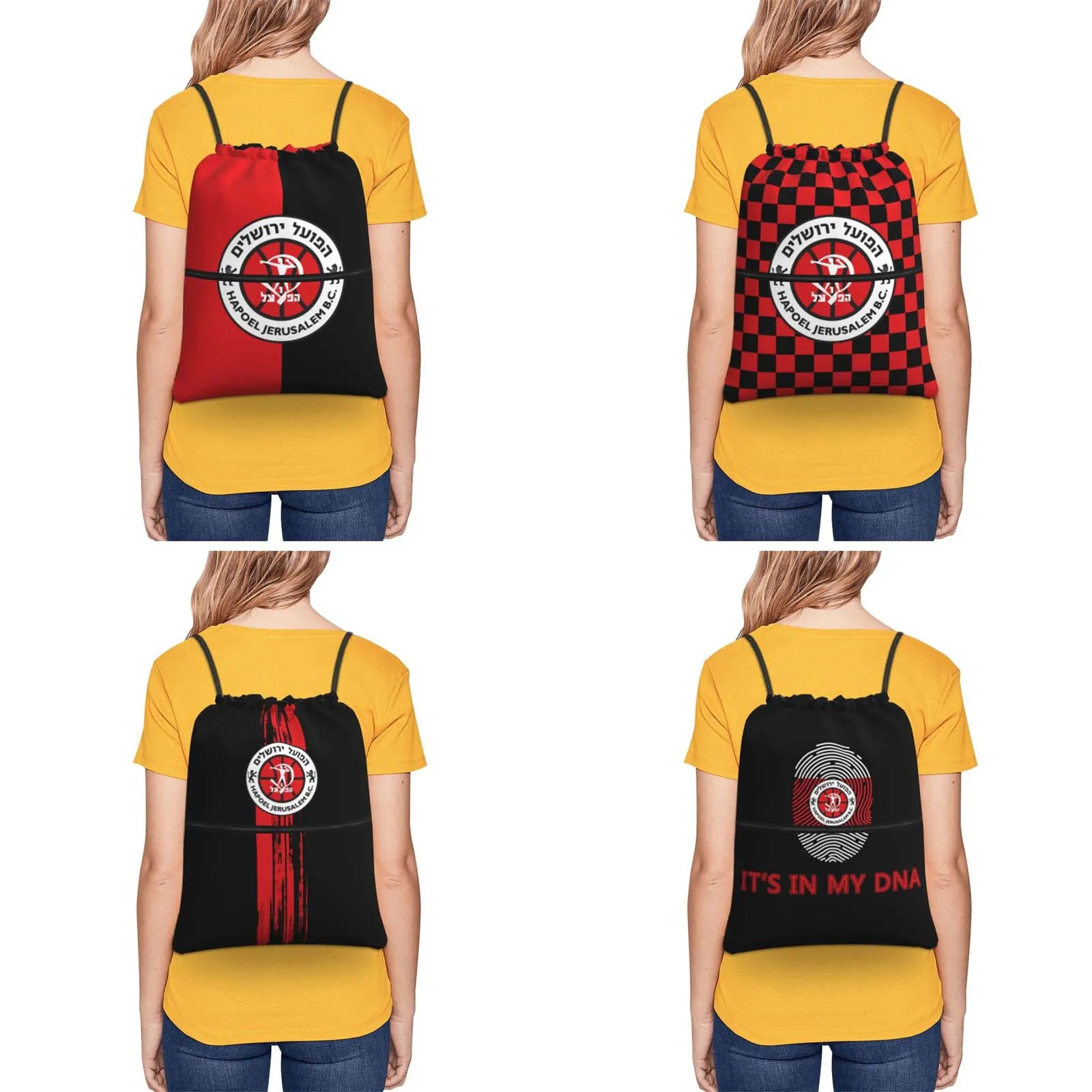 

Hapoel Jerusalem Bc Drawstring Backpack Gym Sports Bag Travel Sackpack Gymsack Backpack for Women Men Large Size with Zipper