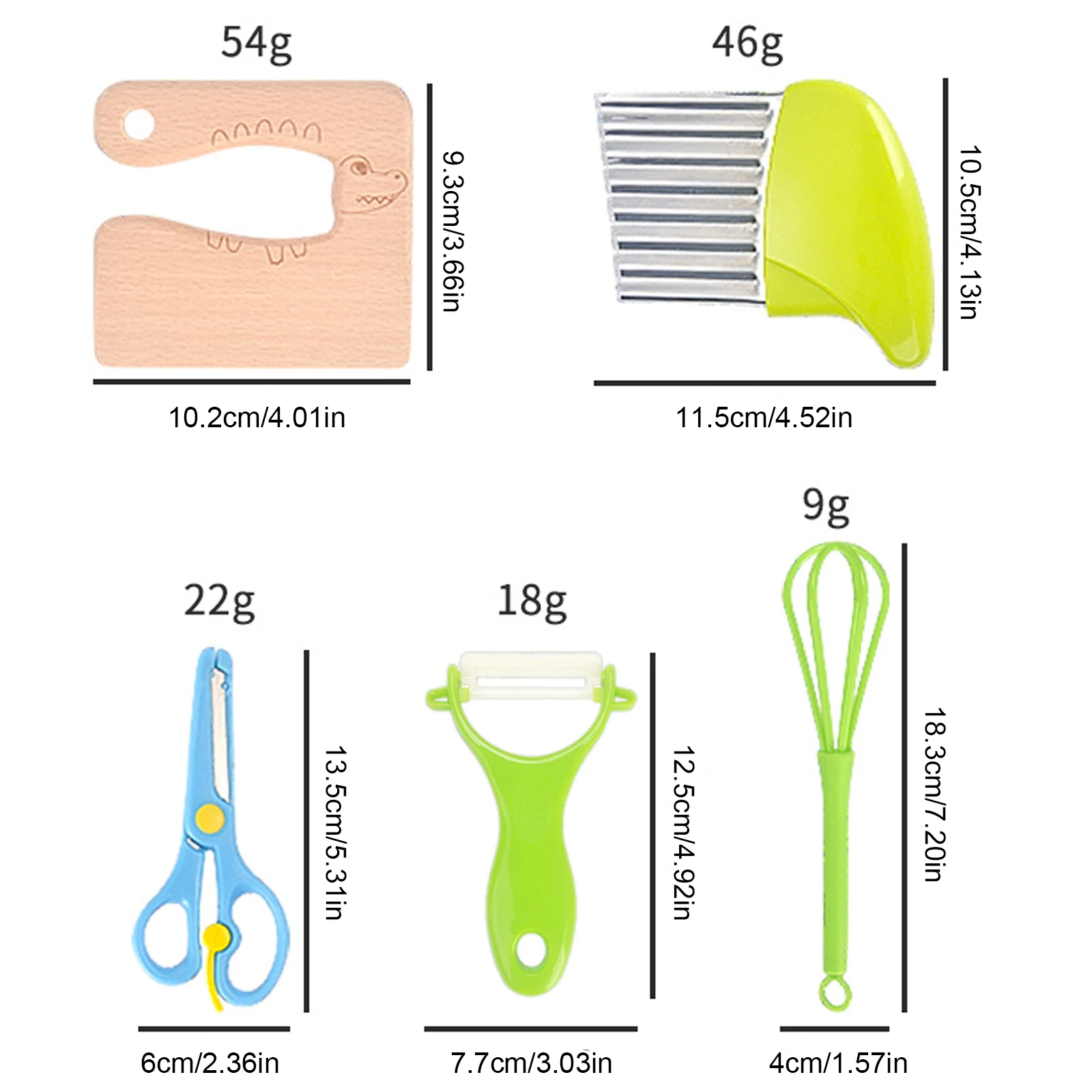 Набор детских кухонных ножей из 13 предметов - Безопасные Монтессори-резаки для