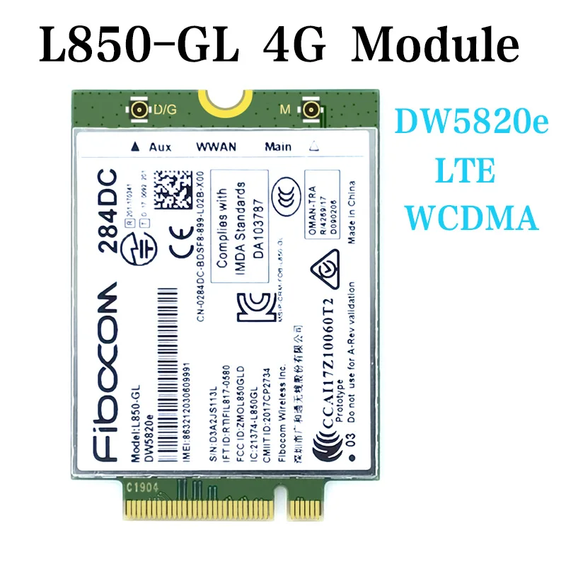 

DW5820e L850-GL LTE/WCDMA 4G WWAN Card Module 0284DC 284DC for Dell laptop 3500 5400
