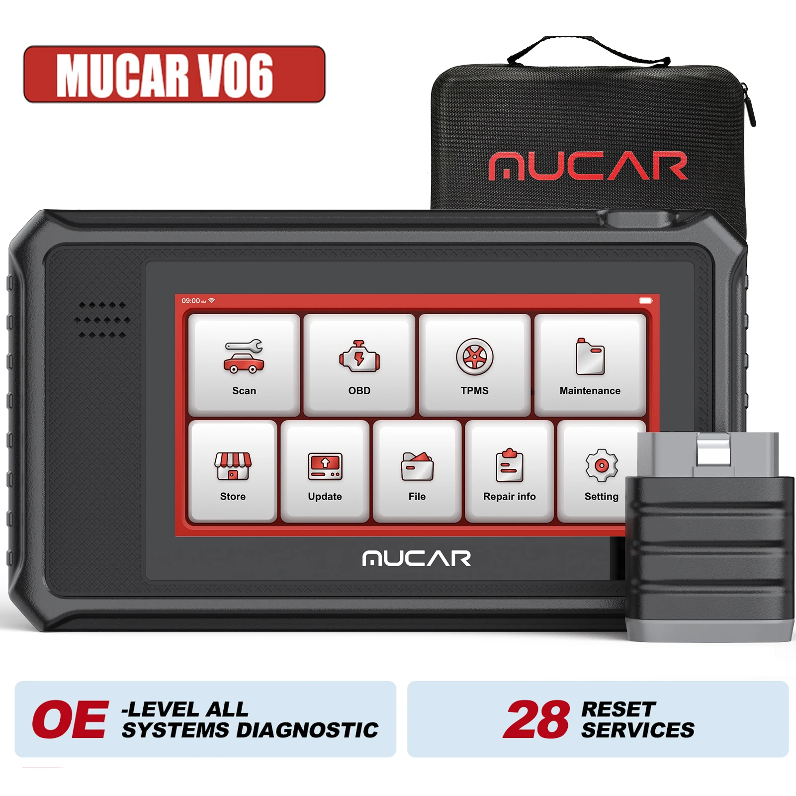 MUCAR VO6 Professional Auto OBD2 Scanner Полная система Все программное обеспечение ECU Coding Action Test 28