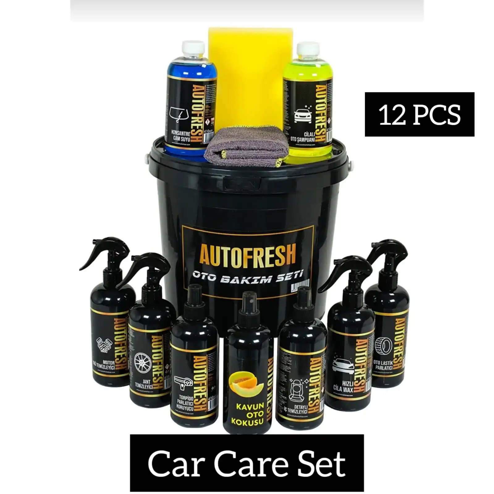 

12 Set of Vehicle Legendary Car Wash Care Set Opportunity Full Auto Care Cleaning Set with Bucket Car Accessories Tuning