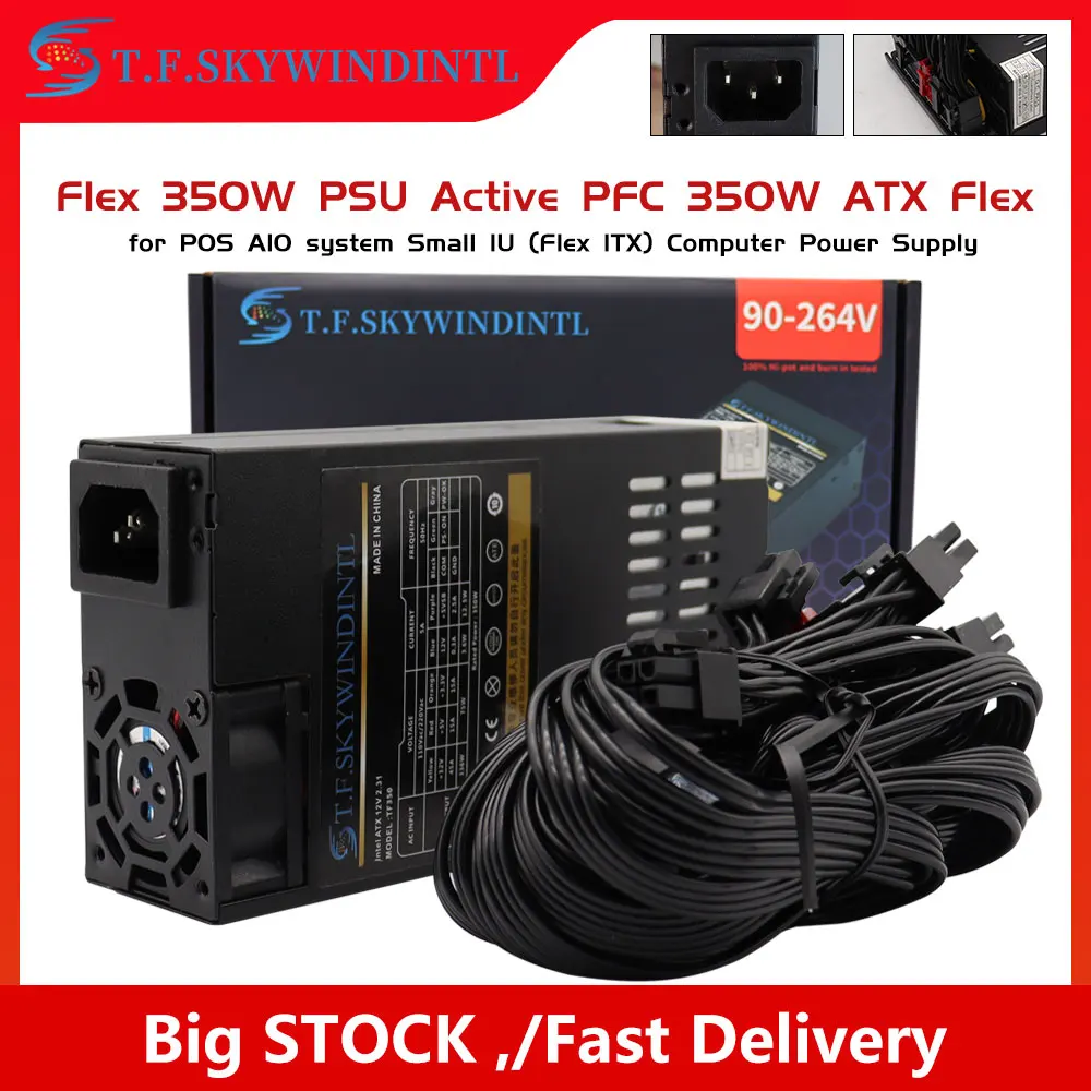 T.F.SKYWINDINTL Flex PC PSU 400W Small 1U Power Supply Rated Power 350W Full Module 80plus Gold For K39 A4 S3 G5 ITX Mini Case